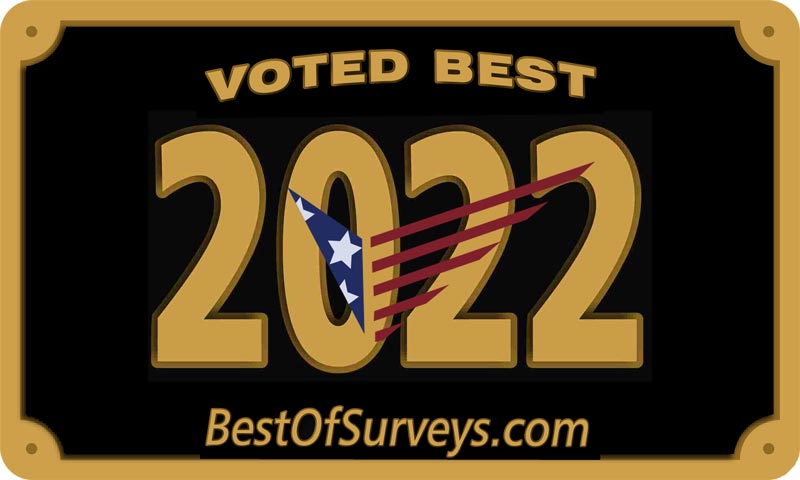 A graphic reading: Voted best, 2022. BestOfSurveys.com.