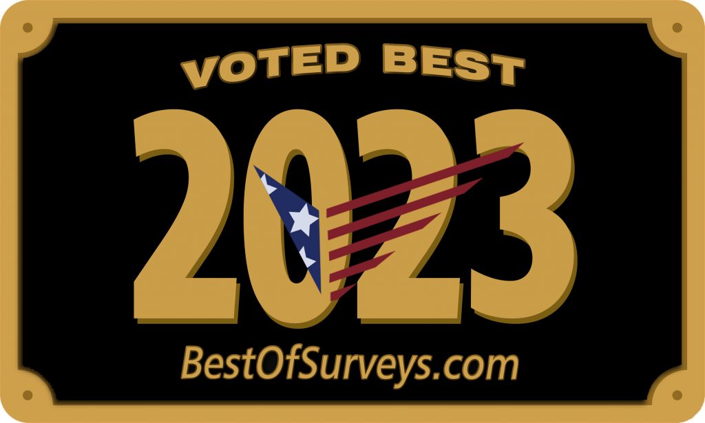A graphic reading: Voted best, 2023. BestOfSurveys.com.