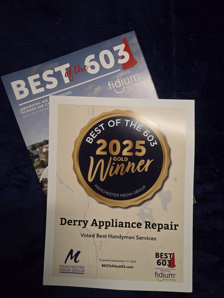 Best Handyman Services award issued to Derry Appliance Repair by Best of the 603